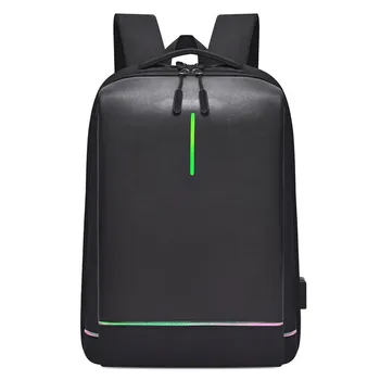 

Men's Laptop Backpack Oxford Luminous Waterproof Backpack USB Interface Business Travel Backpack Teenager School Bags Rucksack