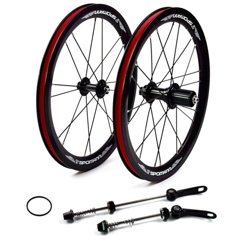 

SPOMANN Folding Bike Small Wheel Bicycle Wheel Set 13.7 Inch/349MM Variable Speed Wheel Set V Brake Wide Frame