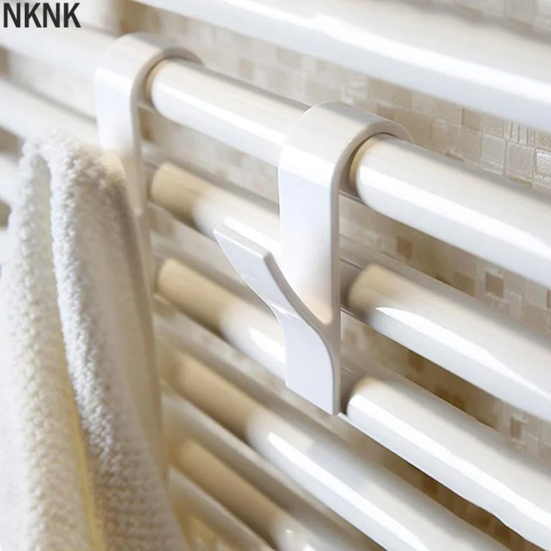 

High Quality Hanger For Heated Towel Radiator Rail Clothes Hanger Bath Hook Holder Percha Plegable Scarf Hanger white 6pcs