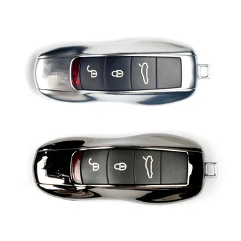 

Chrome ABS Key Shell Key Holder Housekeeper Keys Organizer Keychain Covers Key Case Bag For Porsche Panamera Cayenne Macan 911
