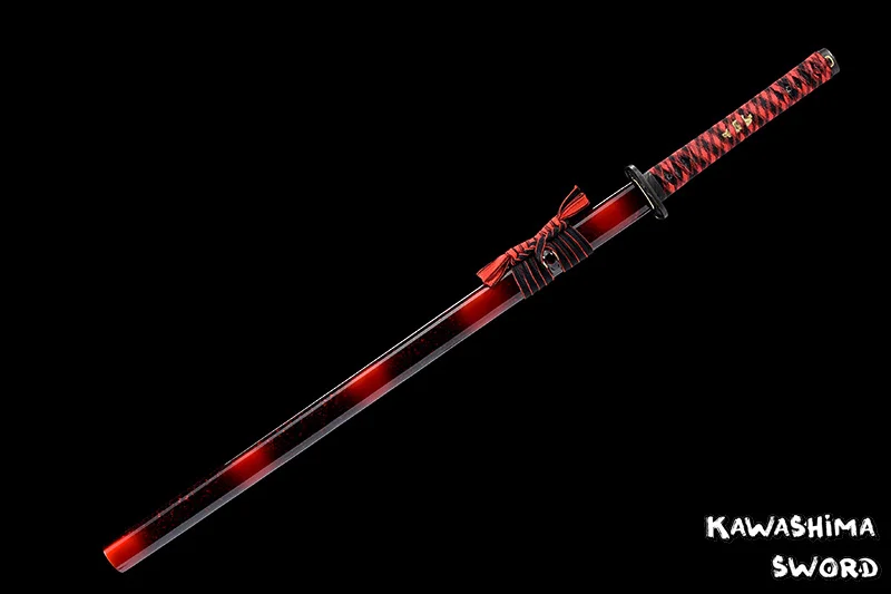 1095 сталь японская катана настоящий Хамон полный Тан черный красный оболочка резкость для резки-новое поступление самурайский меч для продажи