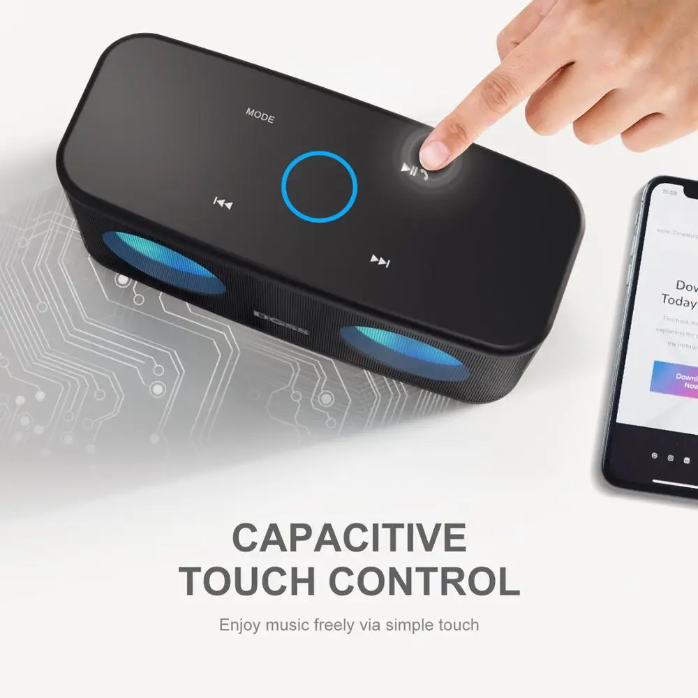 DOSS SoundBox Plus TWS bluetooth колонка 2*8 Вт Портативная Беспроводная s стереозвук глубокие