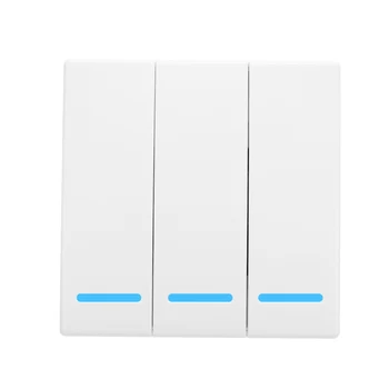 

eWeLink Push Button Wall Light Switch Remote Controller 3 Gang 86 Type ON/Off Switch Panel 433MHz Wireless RF Remote Transmitter