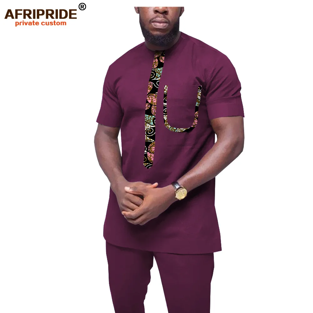 80% OFF 2019 African Clothing for Men Tracksuit Dashiki Shirts and Print Pants Traditional Set Outfits Wear AFRIPRIDE A1916052