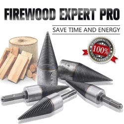 Foret séparateur de bois de chauffage, foret à tige ronde/hexagonale/triangulaire cône alésoir en bois poinçon pilote foret étagé foret à bois fendu outils de perçage 