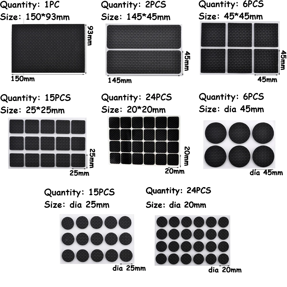 Soft Thickening Bumper Chair Fittings Self-adhesive Geometric Shape Floor Protector Anti-slip Mat Anti Rub Furniture Leg Pads