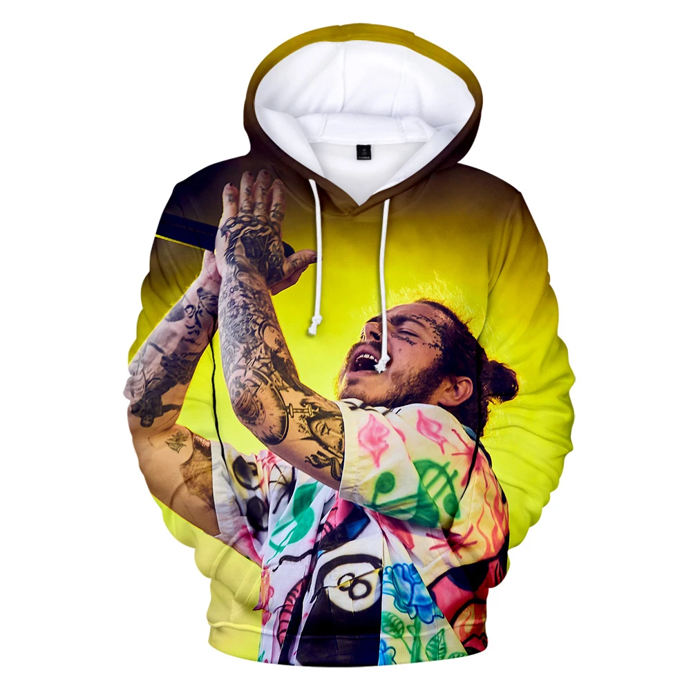 Post Malone Yellow 3D Sweatshirt Hoodie For Men and Women  1