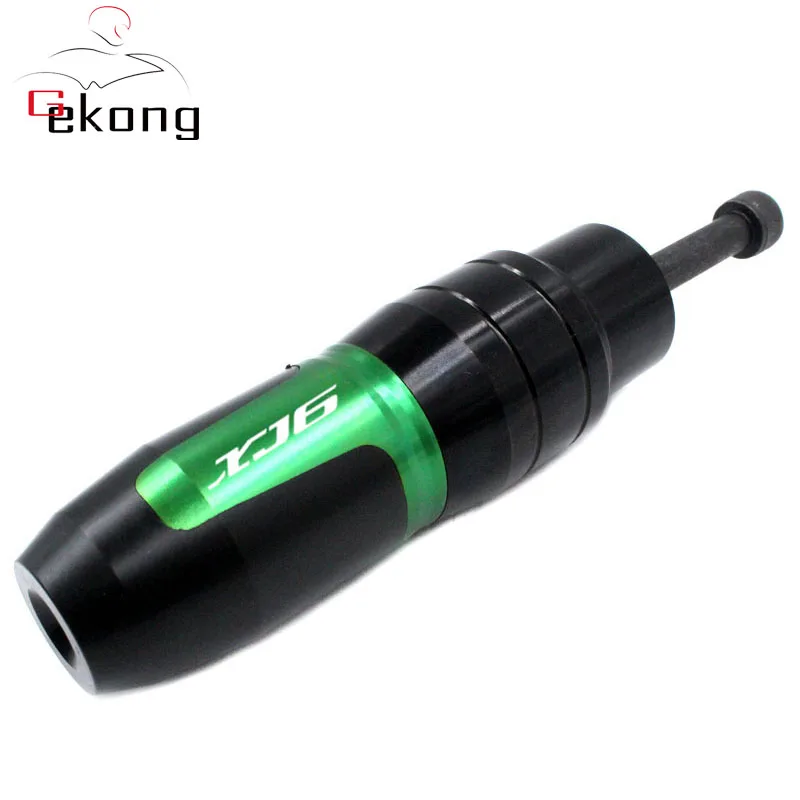 For YAMAHA XJ6 XJ-6 DIVERSION Motorcycle Accessories CNC Frame Crash Pads Exhaust Sliders Crash Protector With logo - Цвет: 1 pcs of Green