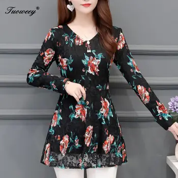 

Cut Out Lace Shirts Women Floral Crochet Sexy Blouse Autumn Winter Basic Shirt Long Sleeve Lace Blusas Slim Peplum Tops