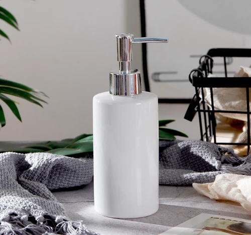 Простой белый керамический дозатор жидкого мыла кран для раковины ванной комнаты диспенсер для шампуня мыльница пресс для домашнего моющего средства бутылка для хранения