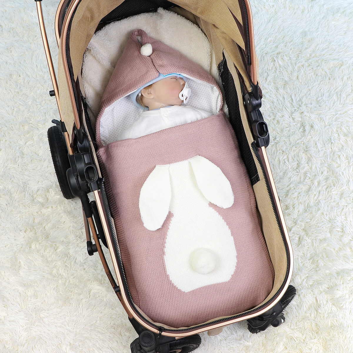 Baby Sleeping Bags Envelopes Autumn Winter Warm Knitted Newborn Bebe Sleepsack for Stroller Bed Basket 0-6m Children Accessories | Мать и