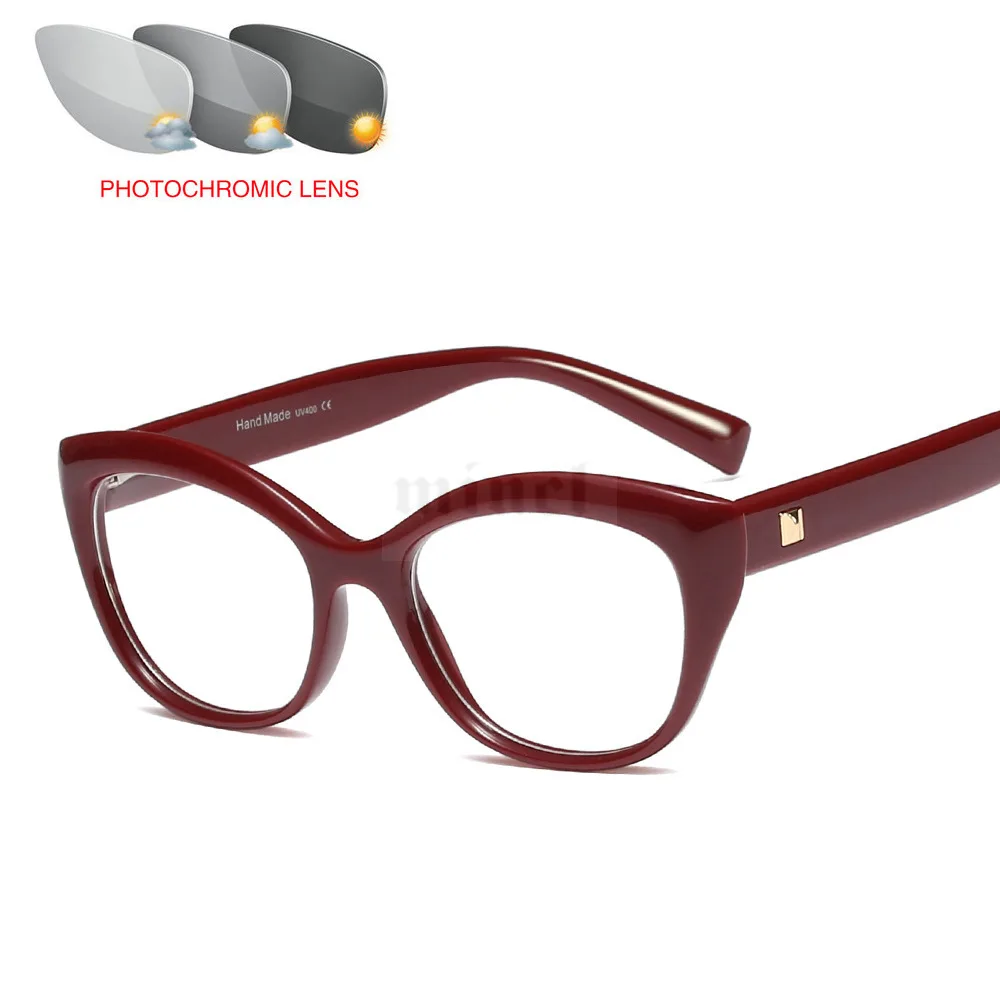 Fashion Women Cat Photochromic Reading Glasses Men Fashion women cat Glasses Square Diopter Glasses UV400 with box FML