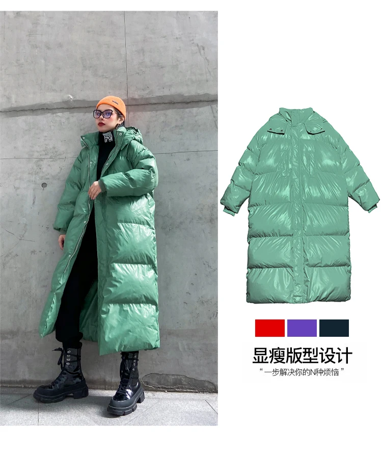 Vefadisa одежда с капюшоном на хлопковой подкладке Зимняя Толстая теплая парка на молнии однотонная свободная длинная Парка женская зеленая оранжевая QYF1396
