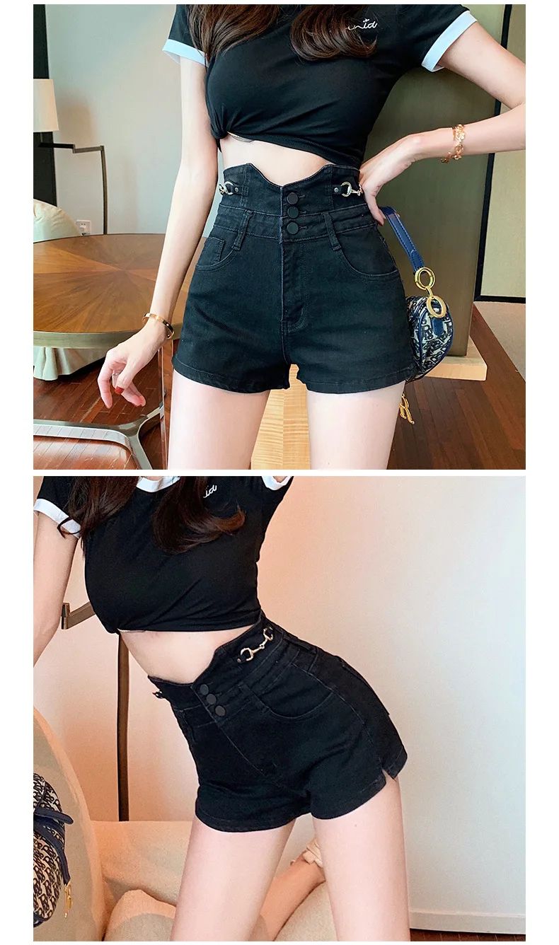 old navy jeans Fashion Pocket Shorts Femme Denim High Waist Jean Zipper Women's Denim Shorts versace jeans couture