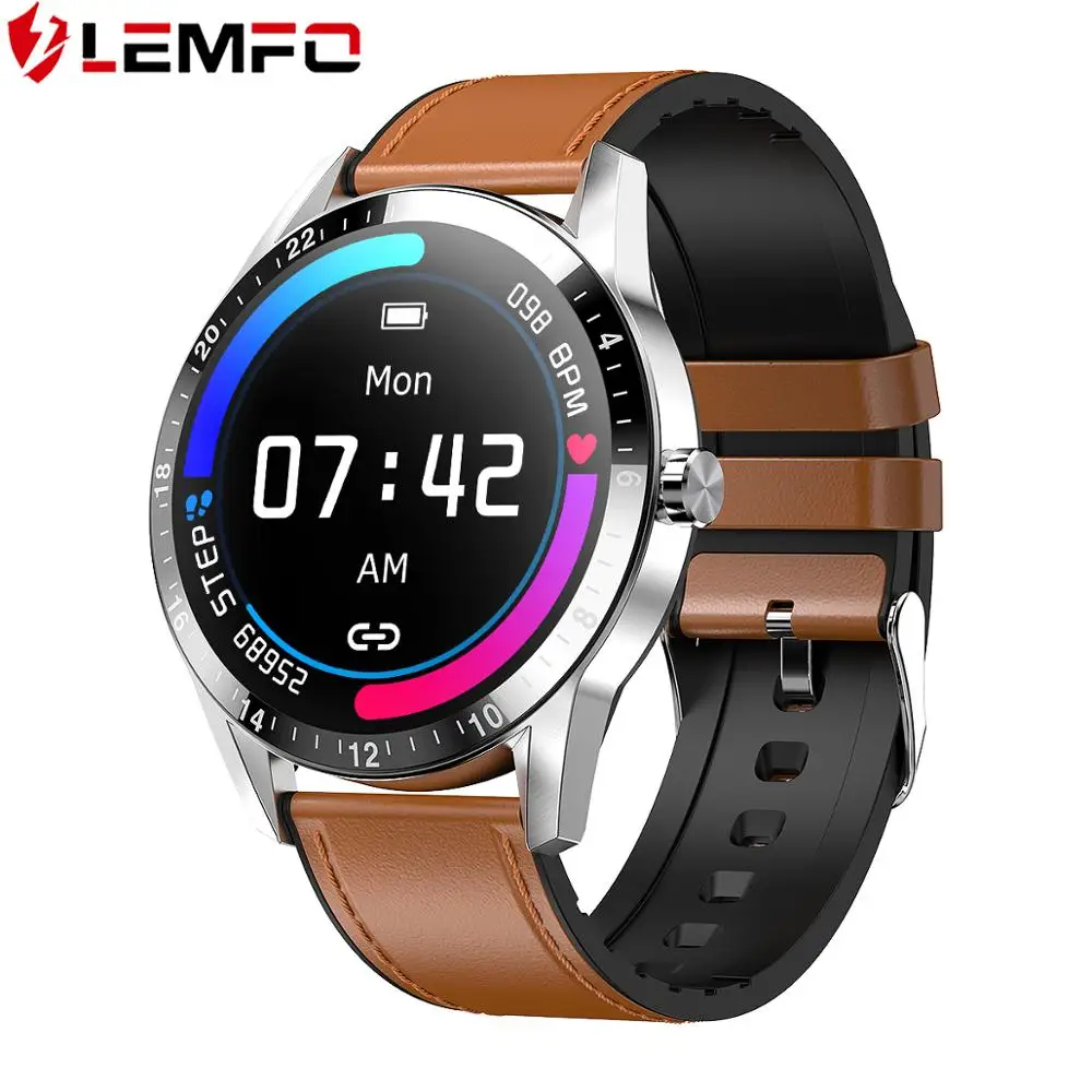 Мужские Смарт часы LEMFO в деловом стиле с поддержкой Bluetooth и пульсометром для Android