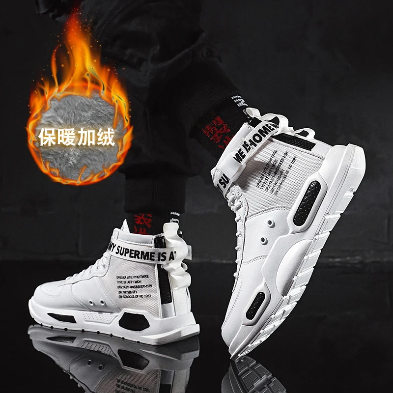 

2019 Winter Waterproof High-top Shoes Men Snow Boots with Fur Plush Warm Male Casual Women Ankle Boot Sneakers Unisex