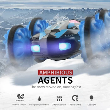 

360 Rotate Remote Control Car RC Stunt Car 2 Sides Waterproof Driving on Water and Land Amphibious Electric Toys for children