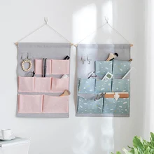 Органайзер для детской кровати из хлопка и льна с 7 карманами, сумка для хранения детских игрушек с принтом, вместительная подвесная сумка для хранения постельных принадлежностей