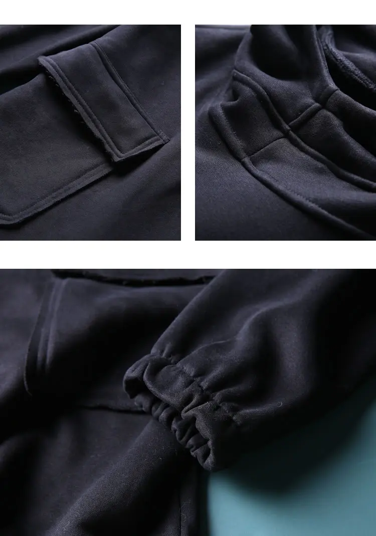 XITAO размера плюс толстовка на шнурке с карманом ленивый ветер Толстая Женская одежда 2019 зима новые свободные повседневные толстовки