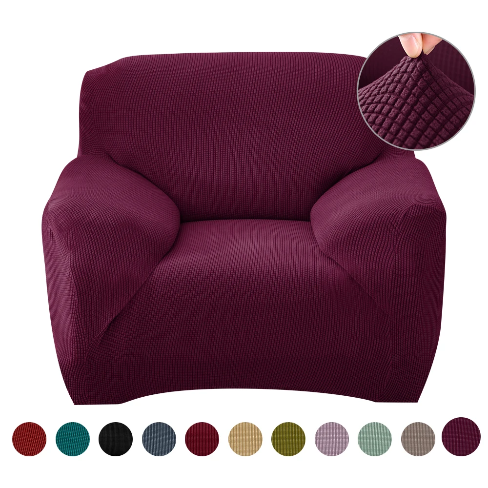 1 шт. вязаный утолщенный чехол для дивана универсальный чехол для дивана сплошной цвет эластичный чехол нескользящий полный Чехол для дивана - Цвет: Purple