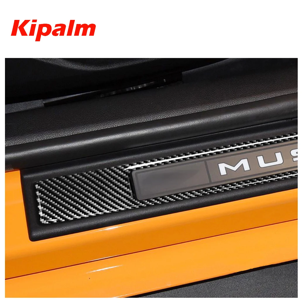 Kipalm Mustang- углеродное волокно протектор порога наклейка для Ford Mustang защита дверных порогов наклейка Mustang аксессуары