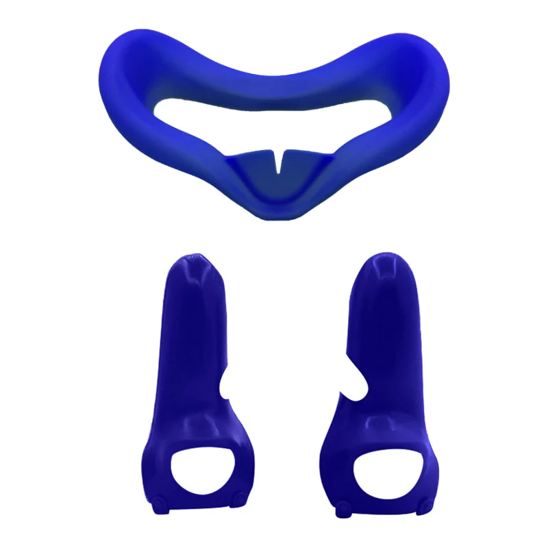 Blue set Анти-пот повязка на глаза, маска для сна коврик для Oculus Quest VR очки герметичная, силиконовая крышка для лица для Oculus Quest control смываемая Маска Крышка - Цвет: Blue set