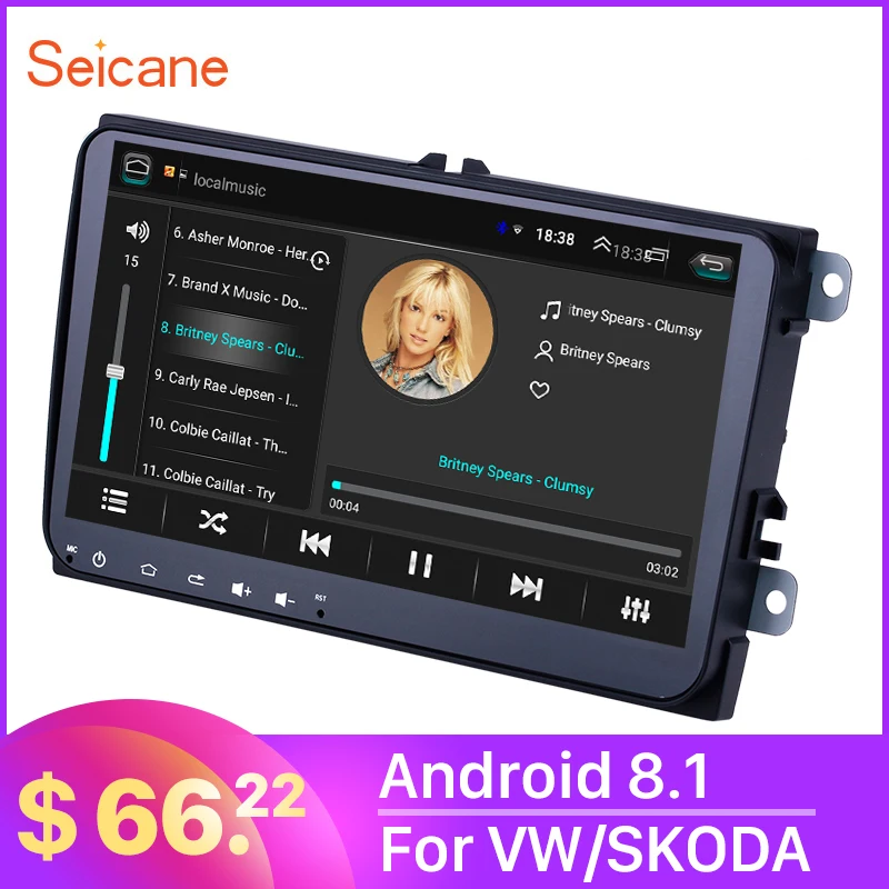 Seicane автомобиль " Android 8,1 стерео Авто радио gps Navi для Volkswagen Skoda Octavia golf 5 6 touran passat B6 polo tiguan rapid