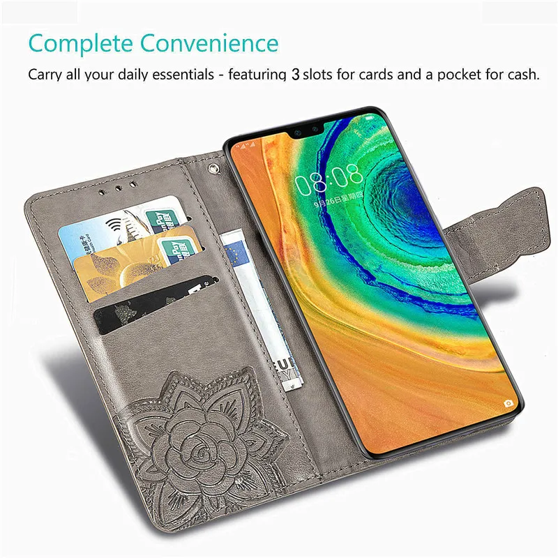 Butterfly Leather Flip Wallet Case for Huawei P20 P30 Mate 30 20 Lite Pro P Smart Plus Z Y5 Y6 Y7 2018 2019 Honor 9X 20 Pro Case Huawei dustproof case