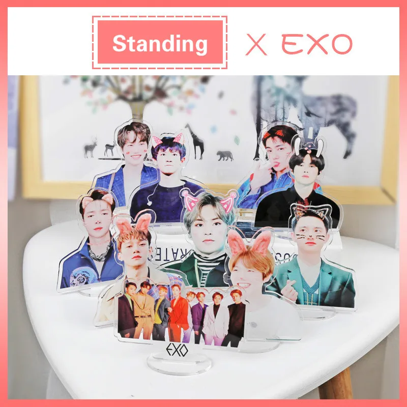 Kpop Exo фигура стоящая Фото Акриловый Прозрачный Настольный стоящий альбом фото картина плакат K-POP EXO фанатов коллекция подарки