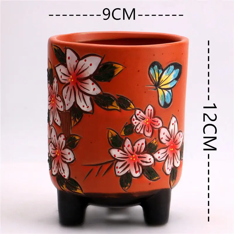 Ceramic vase flower succulent planting seed jar round decorative balcony home living room