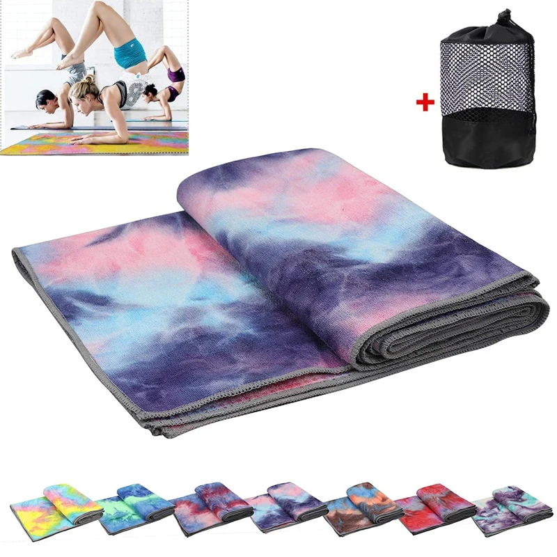 Microfiber Soft Yoga Towel Non Slip Sweat Absorbent Yoga Mat Towel 24" x 72" 