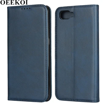 

OEEKOI Calf Stripe Magnetic Snap Wallet Leather Case for OPPO Reno A