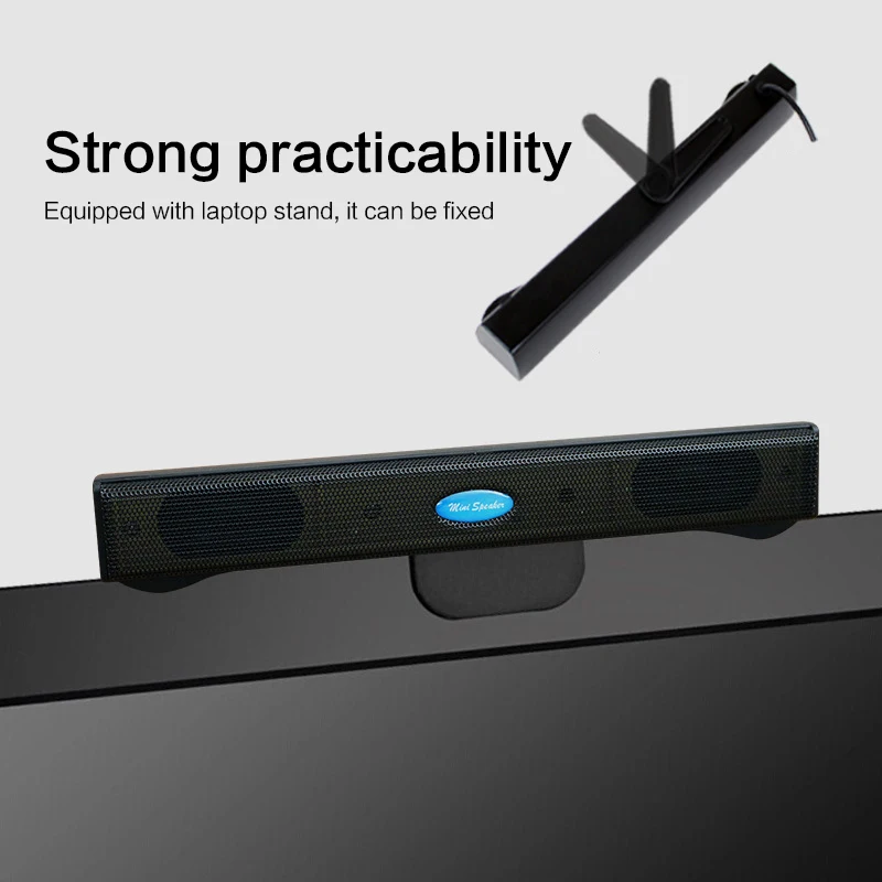 Белый черный 2,0 портативный ноутбук/компьютер/ПК динамик USB звуковая панель палка музыкальный плеер спикер s для планшетных ПК