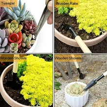 

14 Pieces Mini Bonsai Tools Gardening Tool Kit Planting Cactus Succulents Plants