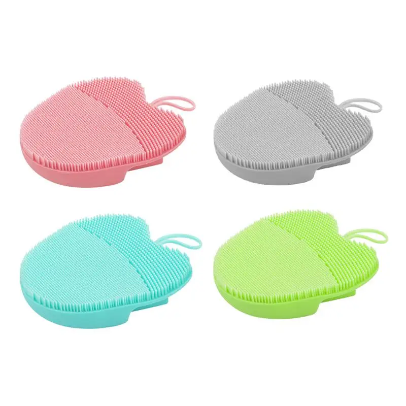 

6.8x7x2cm 2pcs Soft Silicone Personal Face Washing Cleaning Brushes Finger Hole Manual Face Cleansing Practical Brushes 5 Colors