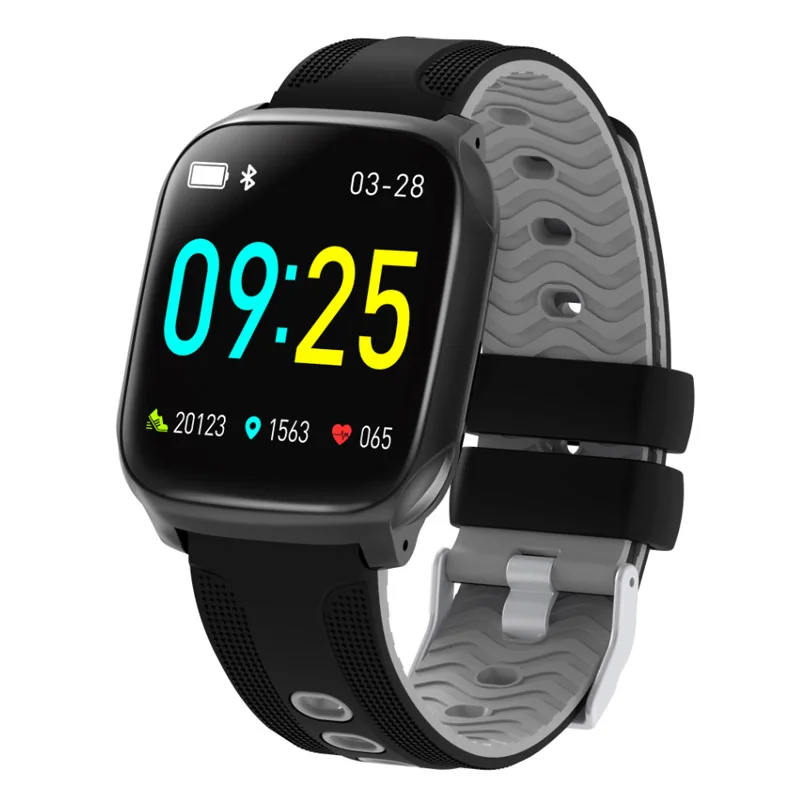 Умный Браслет Full Touch gps Traker IP67 браслет для здоровья кровяное давление монитор сна смарт-Браслет фитнес-трекер умные часы - Цвет: Black Watch