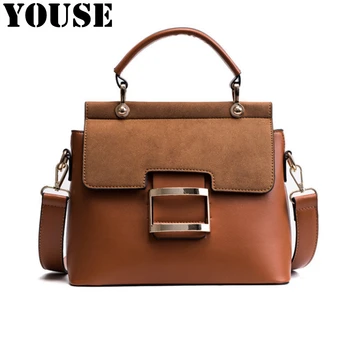 

YOUSE Brand 2020 New Wide Shoulder Strap One-shoulder Bags Women's Commuter Bag Abrasive Leather Cross-body Small Square Bags