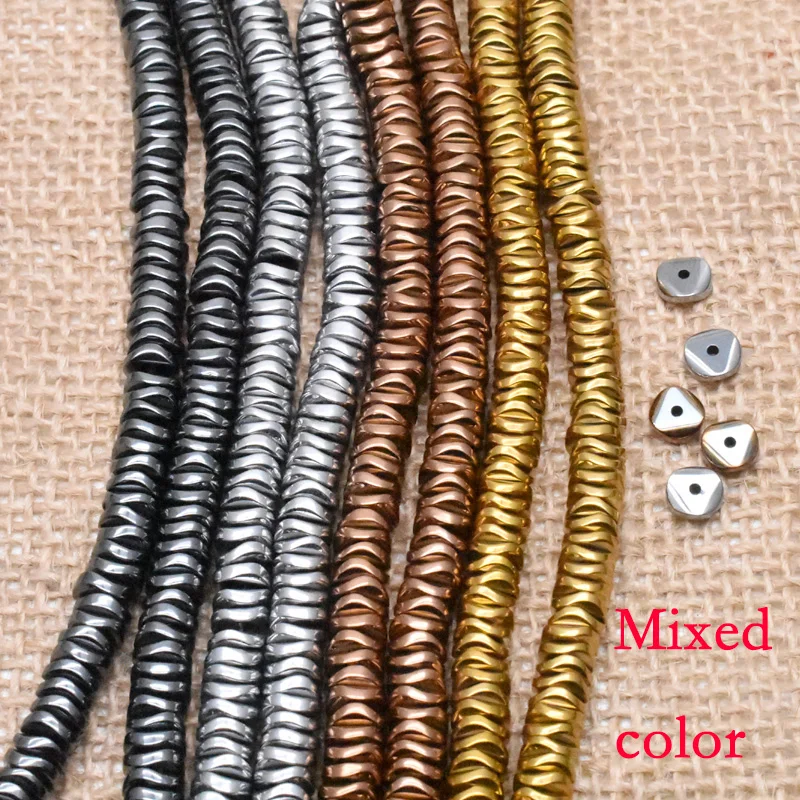 Handmade Black Hematite Stone Flat Spacer Beads