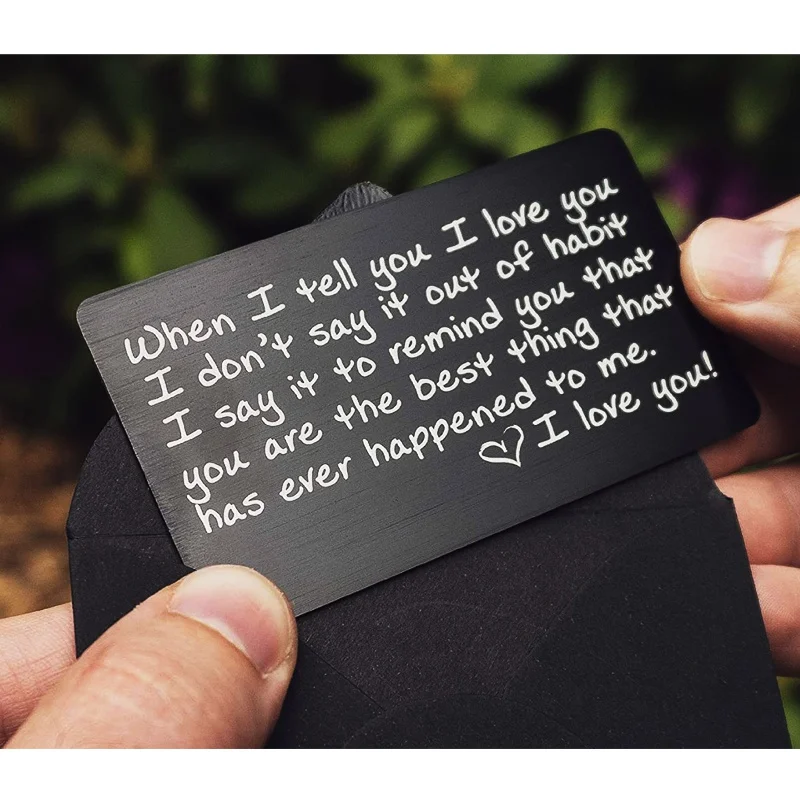 WalletCardLoveNoteEngravedAluminumAnniversaryGiftsforMenHusbandGiftsGiftIdea
