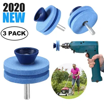 

HOT 3 Pcs Double Layer Corundum Lawn Mower Cutter Sharpener Grindstones for Power Hand Drill TI99