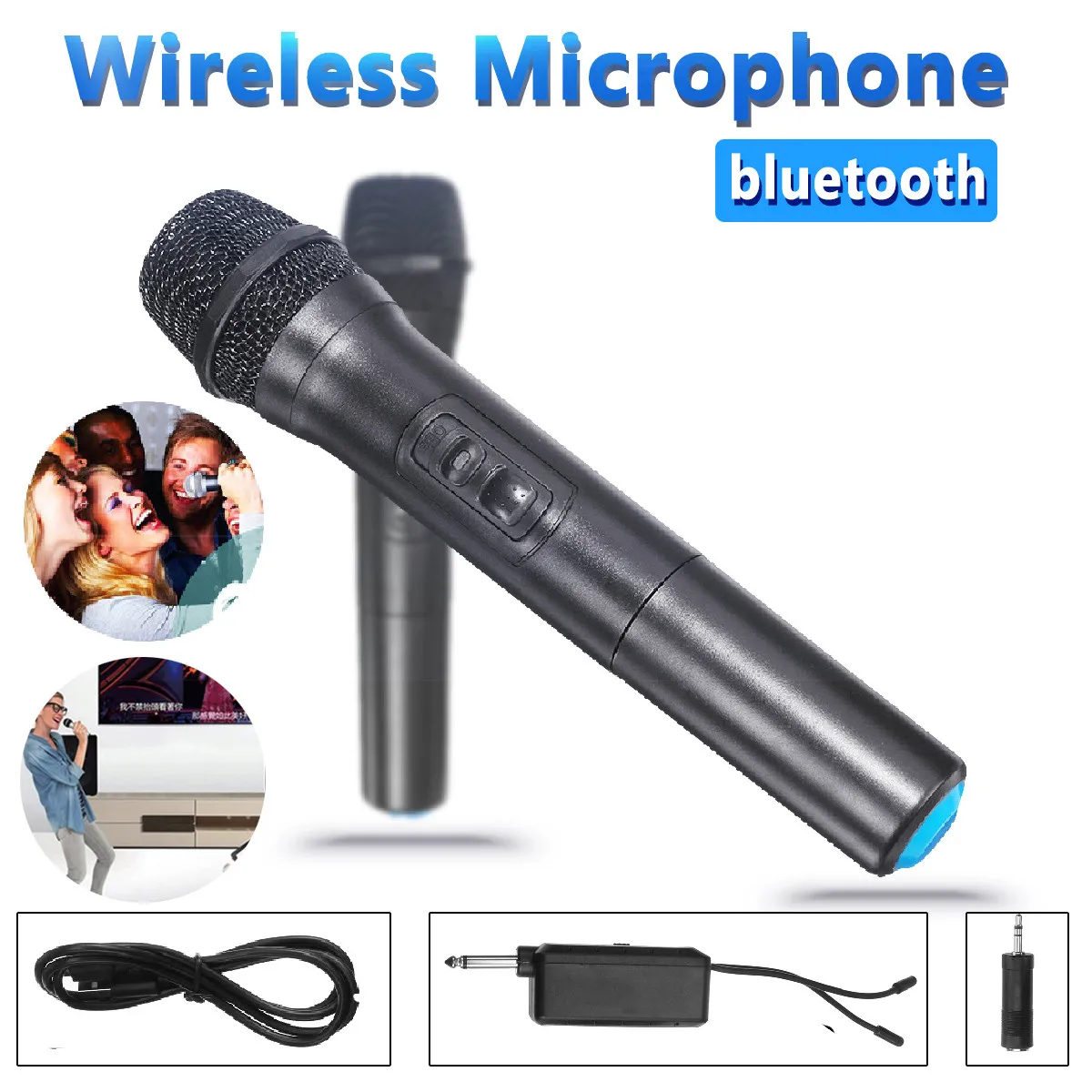 Эффективный bluetooth беспроводной микрофон беспроводной ручной микрофон Kraoke вечерние принадлежности кардиоидный микрофон