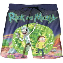 Мужские летние пляжные повседневные шорты с 3D принтом «Рик и Морти», модные хип-хоп шорты для фитнеса, мужские/женские шорты в стиле Харадзюку