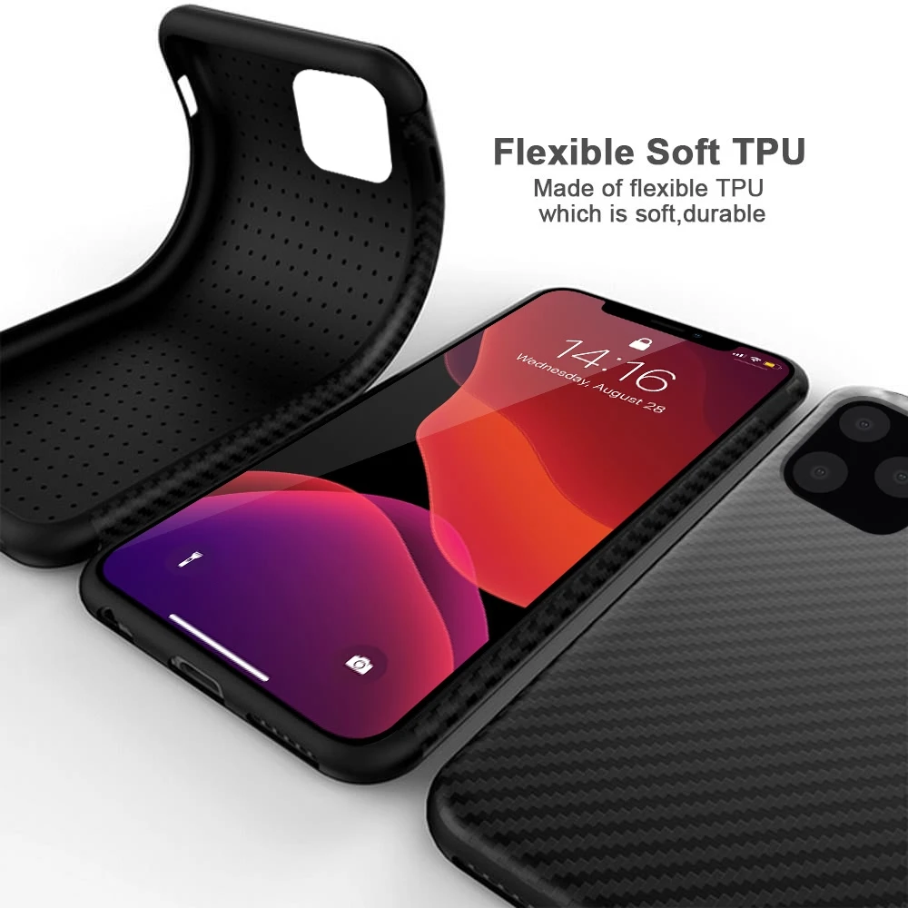 LCHULLE новейшие Чехлы для IPhone X XS XR 11 Pro MAX 6 6S 7 8 Plus 5 5S SE из углеродного волокна ультратонкий защитный чехол Защита