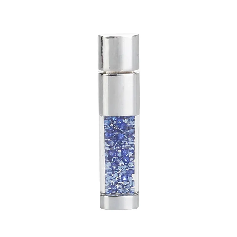 pen drive 8gb Crystal USB flash drive 64gb metal usb memory flash 128gb 4gb Jewelry pendrive 16gb cle usb 32gb free custom logo - Цвет: dark blue