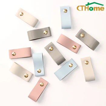 

1PC High-Grade Nordic Door Leather Wardrobe Shoebox Drawer Handles, Suitcase Pulls Knobs Children's Cabinet Wooden Box Handle