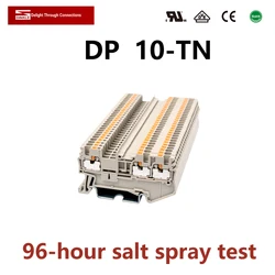 Dinkle dp 10 tn um em dois saída mola gaiola tira fio conexão conector elétrico din trilho terminal bloco phoenix st10