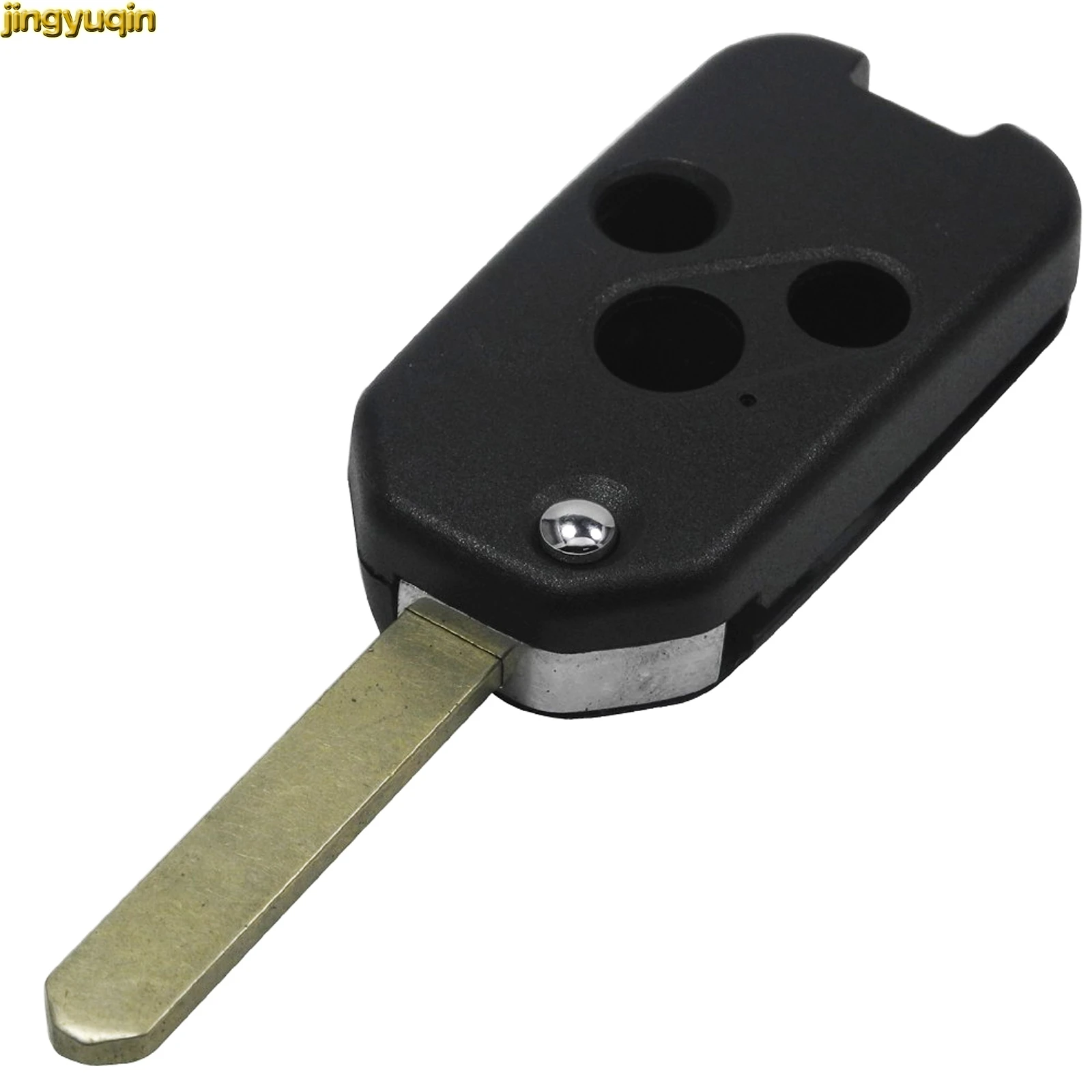 Jingyuqin 10pcs for Honda Accord Insight CRV Civic Odyssey Pilot Ridgeline Uncut Blade 3 BTN Folding Flip Remote Key Shell Cover |