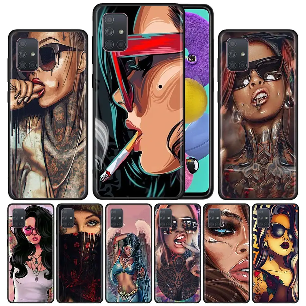 Силиконовый чехол для Samsung Galaxy A51 A71 5G A80 A70 A70s A50 A50s A40 A30 A20 A10 TPU крышка татуированные