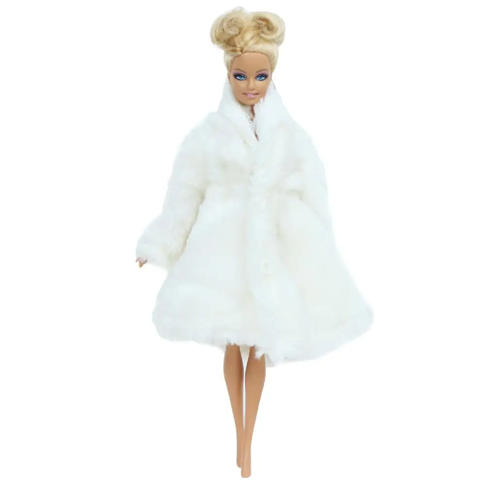 Один комплект бежевый вязаный свитер Чистая ручная одежда ручной работы зимнее платье Одежда для куклы Барби аксессуары кукольный домик для маленькой девочки