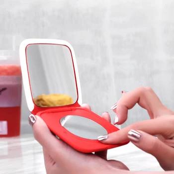 

Goddess new favorite creative portable makeup mirror touch dimming led light filling mirror